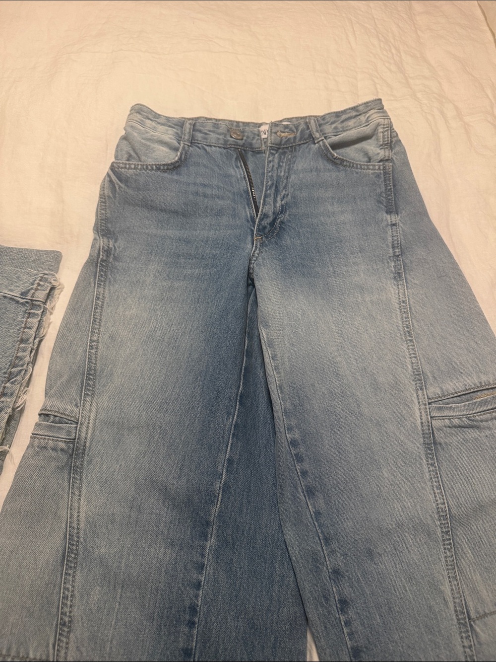 Zara Light Wash Wide-Leg Jeans